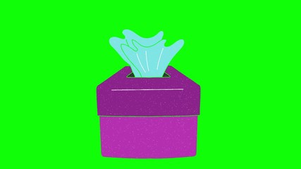 Poster - tissue hand drawn animation green screen. explanatory icons for video editing