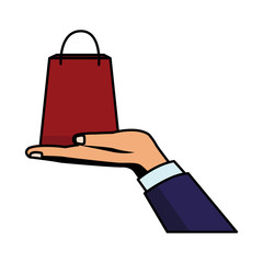 Poster - hand with paper shopping bag