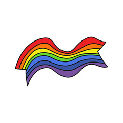 Wall Mural - lgbtq rainbow flag doodle icon, vector illustration