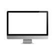 © happy_job - Computer display with blank white screen. Realistic monitor mockup. Vector illustration.
