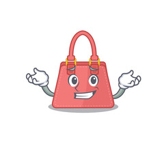 Wall Mural - A cute picture of grinning women handbag caricature character