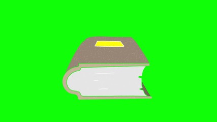 Poster - book hand drawn animation green screen. explanatory icons for video editing