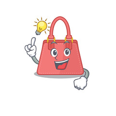 Canvas Print - Mascot character of smart women handbag has an idea gesture