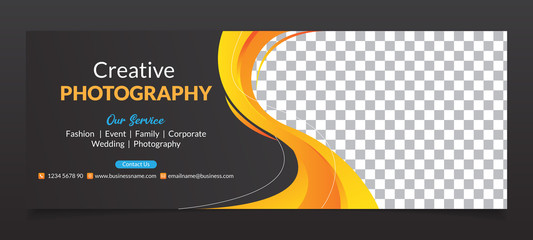 Premium Vector - Modern Abstract Photography Facebook Cover Banner Template