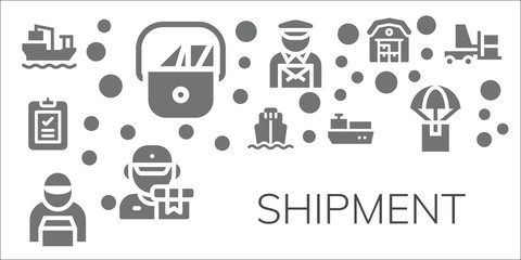 Canvas Print - Modern Simple Set of shipment Vector filled Icons