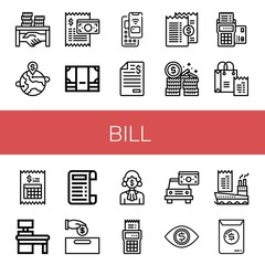 Sticker - Set of bill icons