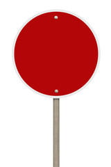 Wall Mural - Blank red sign or Empty traffic signs isolated on white background. Object with clipping path