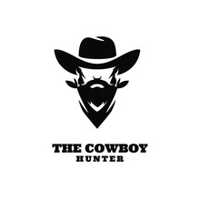 American Western Bandit Wild West Cowboy Gangster With Bandana Scarf Mask Logo Illustration