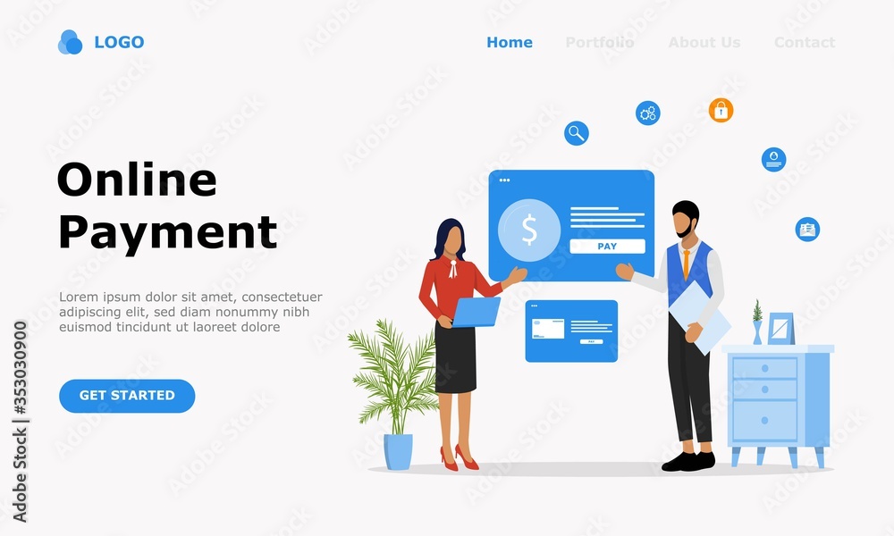 Online Payment Vector Illustration Concept, Suitable for web landing ...