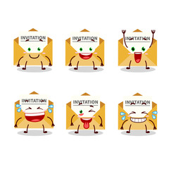 Sticker - Cartoon character of invitation message with smile expression