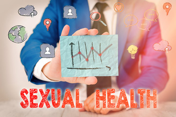 Wall Mural - Handwriting text writing Sexual Health. Conceptual photo positive and respectful approach to sexual relationships