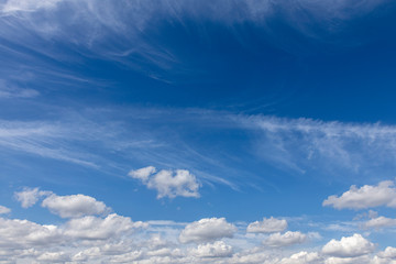 beautiful background with sky, Cirrus and Cumulus clouds