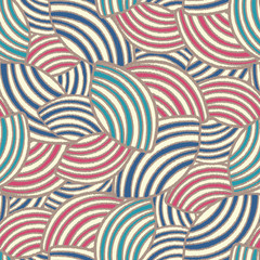 Leinwandbilder - Seamless abstract pattern with the image of geometric shapes and lines. 