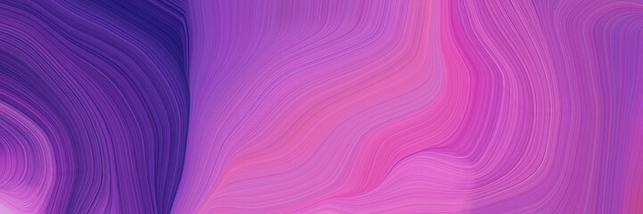 Fototapete - horizontal banner with waves. modern curvy waves background design with medium orchid, dark slate blue and orchid color