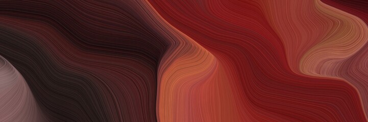 Poster - creative banner with saddle brown, very dark pink and moderate red color. modern soft curvy waves background illustration