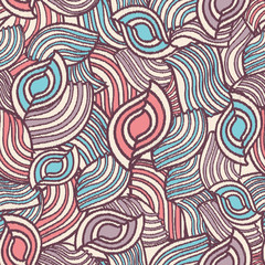 Leinwandbilder - Seamless abstract pattern with the image of geometric shapes and lines. 