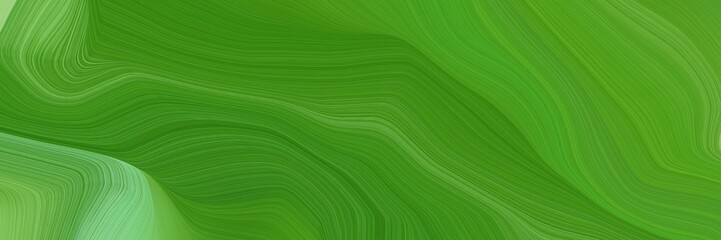 Poster - landscape orientation graphic with waves. abstract waves illustration with dark green, pastel green and moderate green color