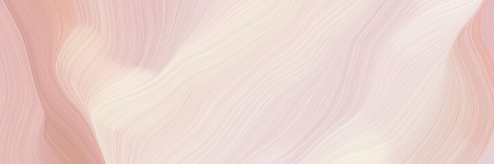 Aufkleber - dynamic horizontal banner. modern curvy waves background illustration with antique white, pastel pink and tan color