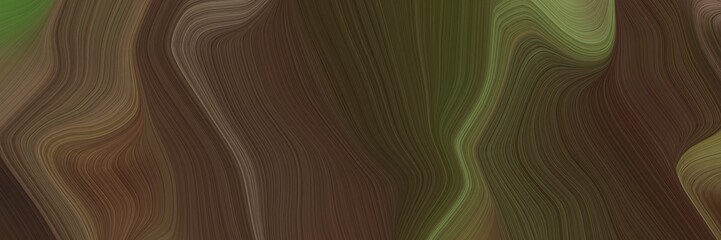 Poster - horizontal background banner with old mauve, dark olive green and pastel brown color. smooth swirl waves background illustration