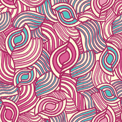 Leinwandbilder - Seamless abstract pattern with the image of geometric shapes and lines. 