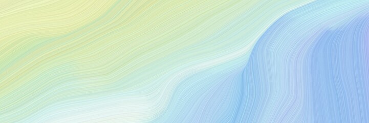 Poster - dynamic horizontal banner. elegant curvy swirl waves background illustration with light gray, powder blue and sky blue color