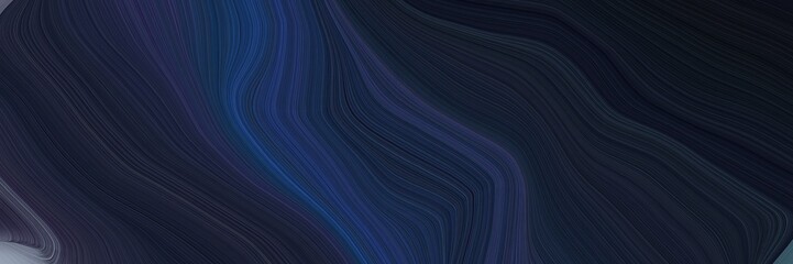Poster - landscape orientation graphic with waves. smooth swirl waves background design with very dark blue, dark slate blue and dark slate gray color