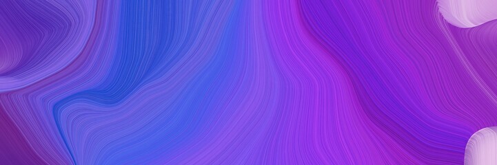 Poster - creative banner with blue violet, plum and strong blue color. abstract waves design