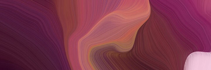 Poster - horizontal background banner with old mauve, indian red and thistle color. modern curvy waves background illustration