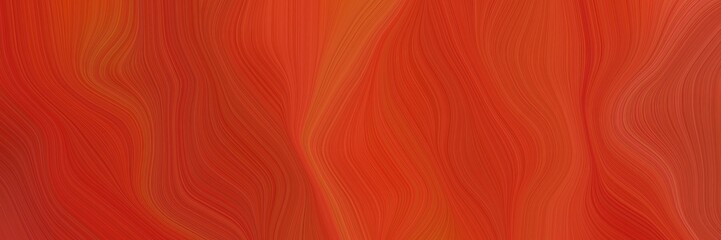 Poster - landscape orientation graphic with waves. abstract waves design with firebrick, coffee and strong red color