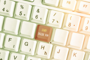 Poster - Handwriting text Learn English Now. Conceptual photo gain or acquire knowledge and skill of english language