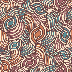 Leinwandbilder - Seamless abstract pattern with the image of geometric shapes and lines. 
