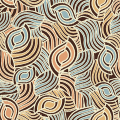 Leinwandbilder - Seamless abstract pattern with the image of geometric shapes and lines. 
