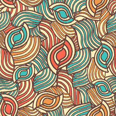 Leinwandbilder - Seamless abstract pattern with the image of geometric shapes and lines. 
