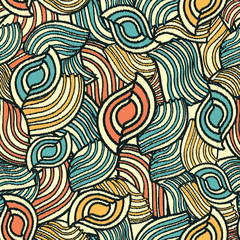 Leinwandbilder - Seamless abstract pattern with the image of geometric shapes and lines. 
