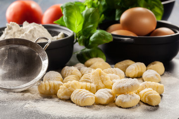 Uncooked homemade gnocchi