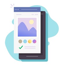 Aufkleber - Image photo editing software app online on mobile phone vector or smartphone picture creating via digital drawing program flat cartoon, concept of graphic editor content modern color design isolated