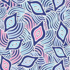 Leinwandbilder - Seamless abstract pattern with the image of geometric shapes and lines. 

