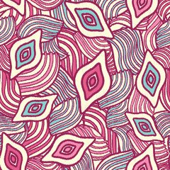 Leinwandbilder - Seamless abstract pattern with the image of geometric shapes and lines. 
