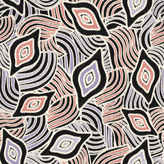 Leinwandbilder - Seamless abstract pattern with the image of geometric shapes and lines. 
