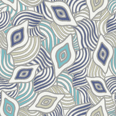 Leinwandbilder - Seamless abstract pattern with the image of geometric shapes and lines. 
