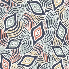 Leinwandbilder - Seamless abstract pattern with the image of geometric shapes and lines. 

