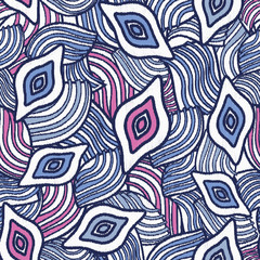 Leinwandbilder - Seamless abstract pattern with the image of geometric shapes and lines. 
