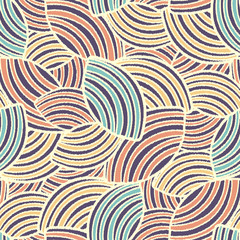 Leinwandbilder - Seamless abstract pattern with the image of geometric shapes and lines. 
