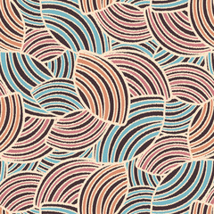 Leinwandbilder - Seamless abstract pattern with the image of geometric shapes and lines. 
