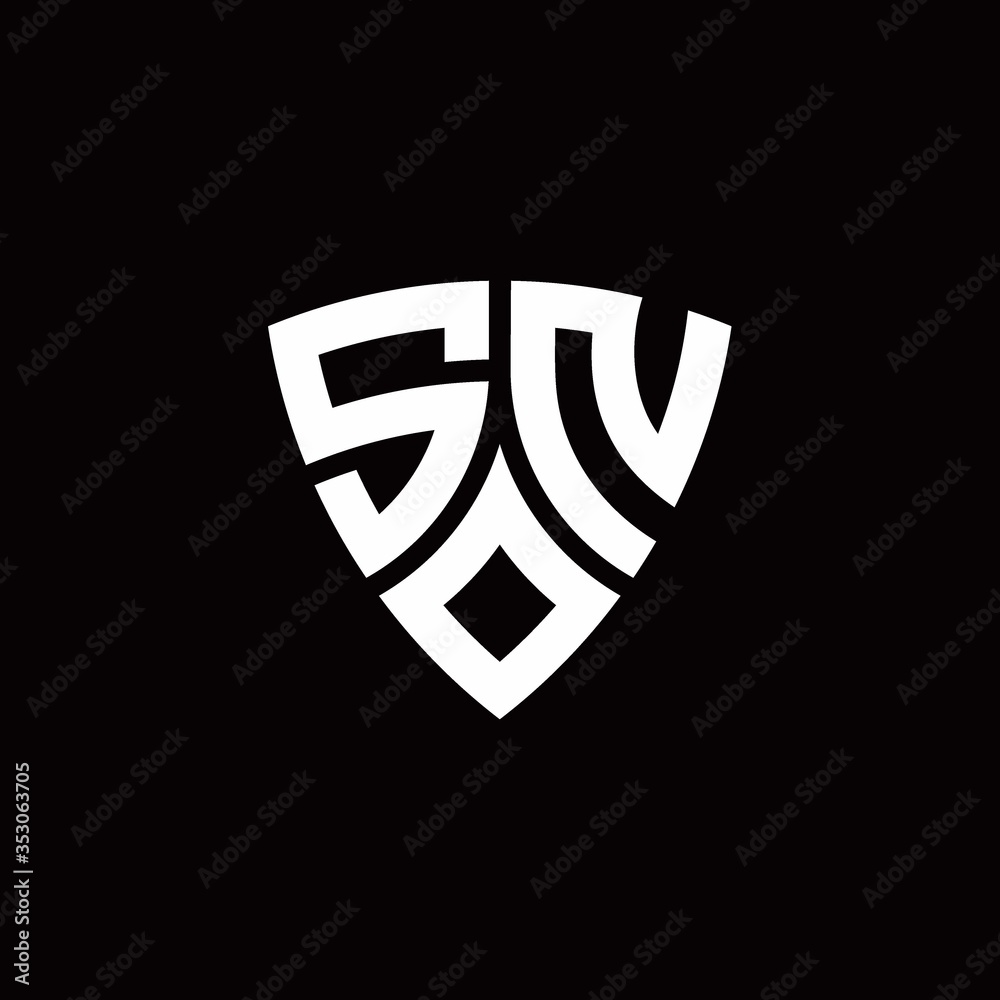 SN monogram logo with modern shield style design template Stock Vector ...