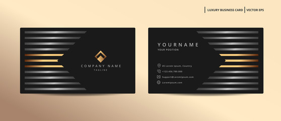 Luxury design business card with gold style minimalist template