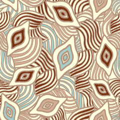 Leinwandbilder - Seamless abstract pattern with the image of geometric shapes and lines. 

