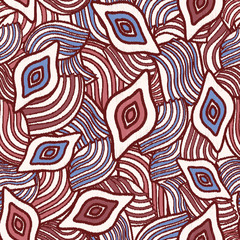 Leinwandbilder - Seamless abstract pattern with the image of geometric shapes and lines. 
