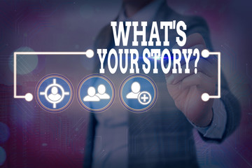 Fototapete - Text sign showing What S Is Your Storyquestion. Business photo showcasing manner of asking an individual about past life events