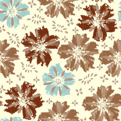 Aufkleber - Seamless abstract pattern with the image of a flower ornament.
